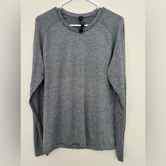 Lululemon Men’s Large Live in Practice Swiftly Tech Long Sleeve Gray Shirt Gym - Picture 1 of 7